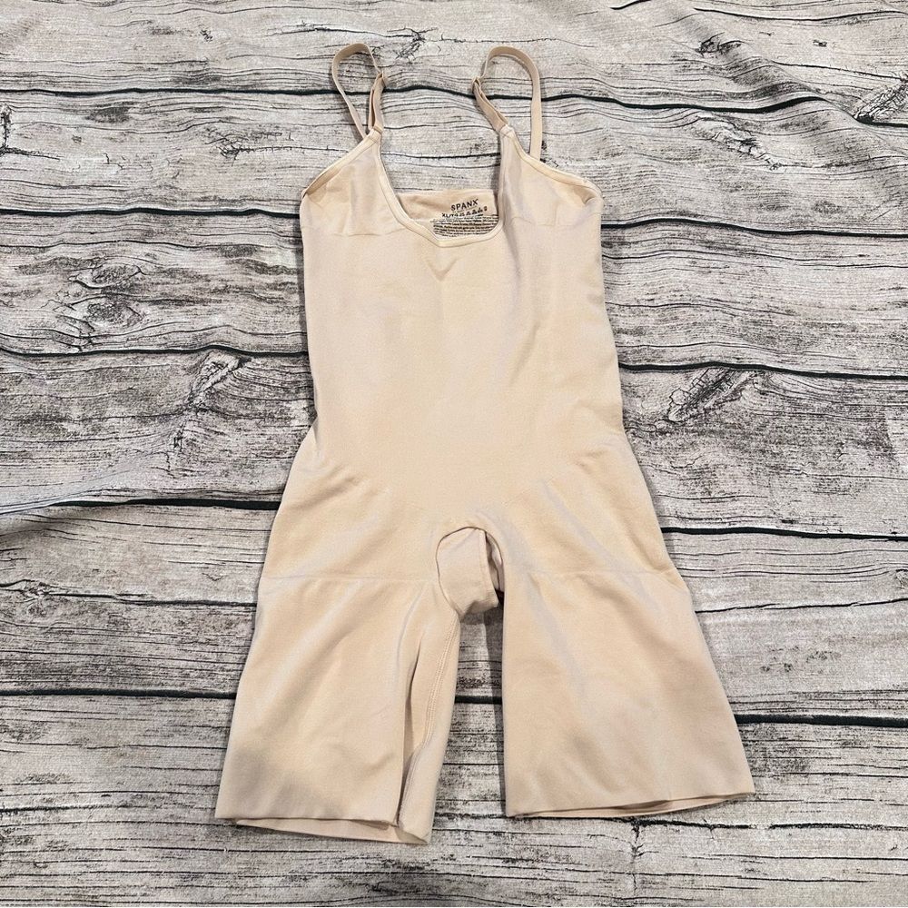 SPANX Beige Open Bust Shapewear Bodysuit Size XL